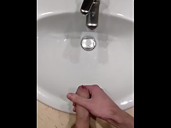 Sneaky wank & cum in shared hotel room